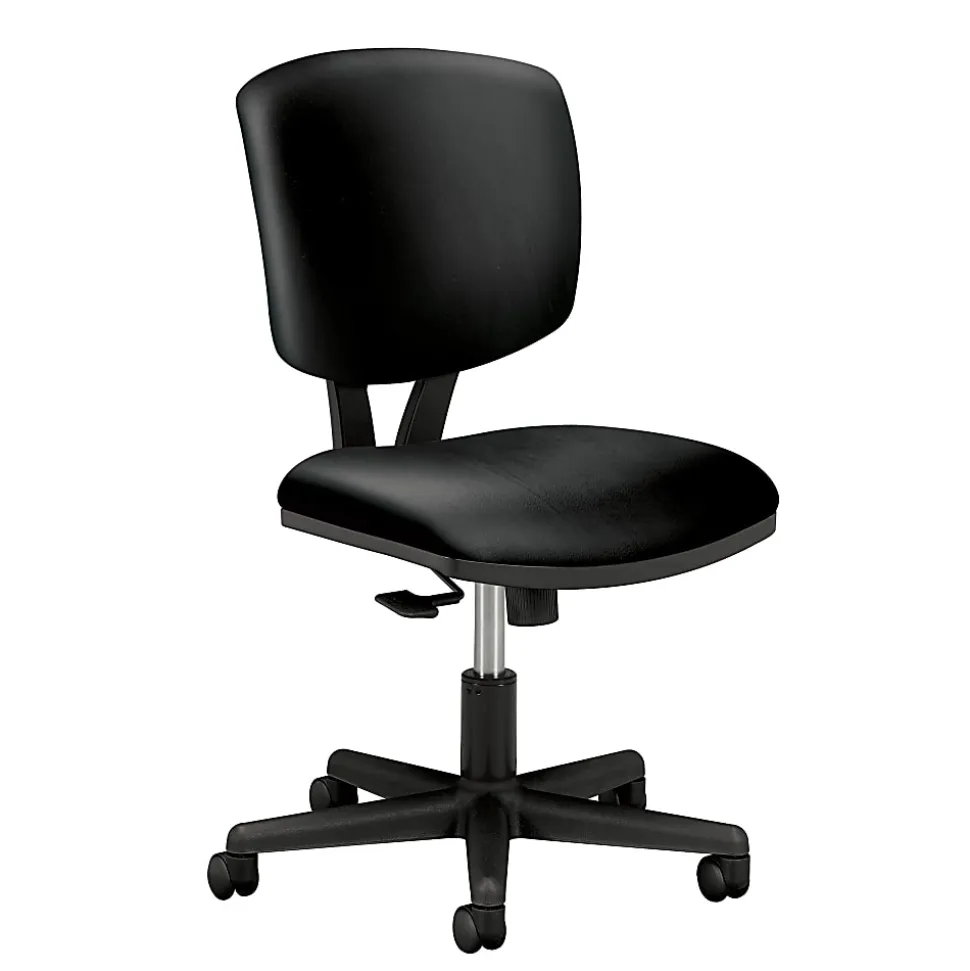 HON® Volt 5703 Bonded Leather Low-Back Chair, Black