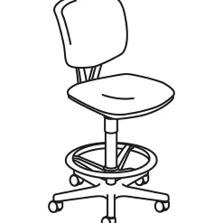HON® Volt Bonded Leather Task Stool, Extended Height And Foot Ring, Black