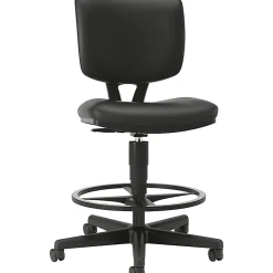 HON® Volt Bonded Leather Task Stool, Extended Height And Foot Ring, Black