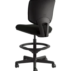 HON® Volt Bonded Leather Task Stool, Extended Height And Foot Ring, Black