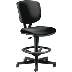 HON® Volt Bonded Leather Task Stool, Extended Height And Foot Ring, Black