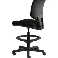 HON® Volt Bonded Leather Task Stool, Extended Height And Foot Ring, Black