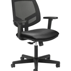 HON® Volt Mesh Bonded Leather Mid-Back Task Chair, Black