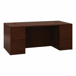 HONĀ® 10500 72"W Double-Pedestal Computer Desk With Full Pedestals, Mahogany