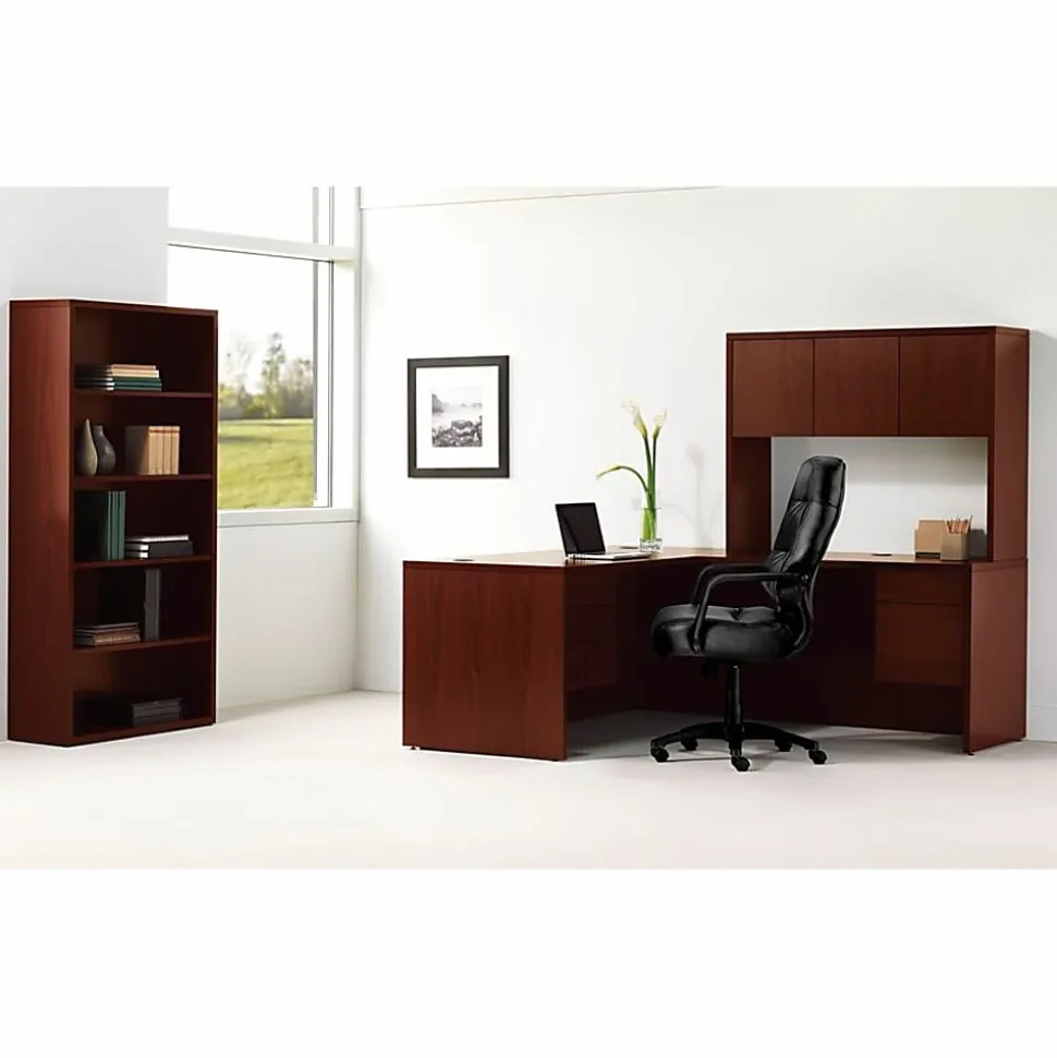 HON® 10500 72"W 2-Drawer Left-Pedestal Computer Desk, Sterling Ash