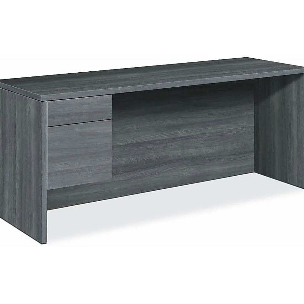 HON® 10500 72"W 2-Drawer Left-Pedestal Computer Desk, Sterling Ash