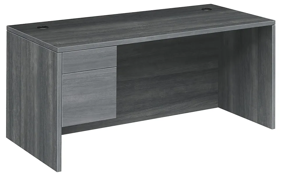 HON® 10500 66"W 2-Drawer Left-Pedestal Computer Desk, Sterling Ash
