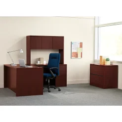 HON® 10500 72"W Kneespace Computer Desk Credenza, Mahogany