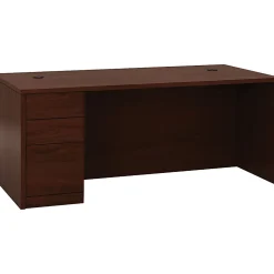 HON® 10500 72" W Left-Pedestal Computer Desk, Mahogany