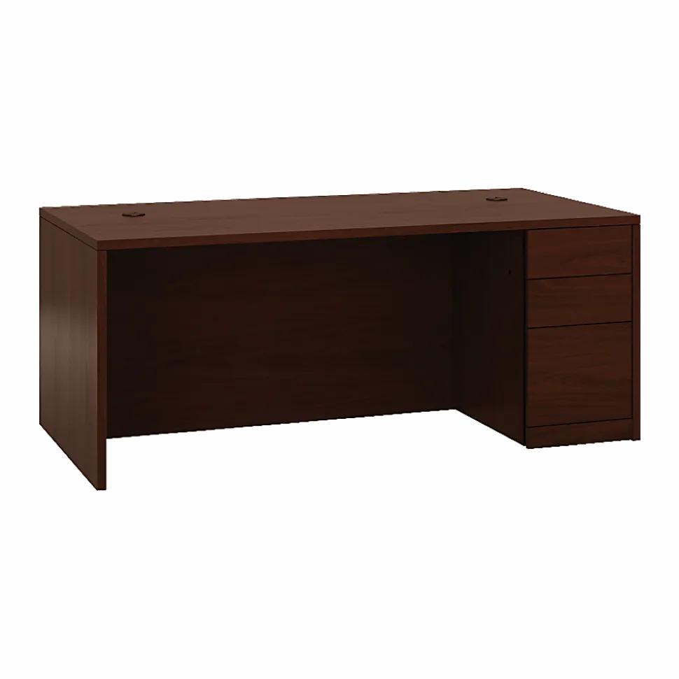 HON® 10500 72" W Right-Pedestal Computer Desk, Mahogany