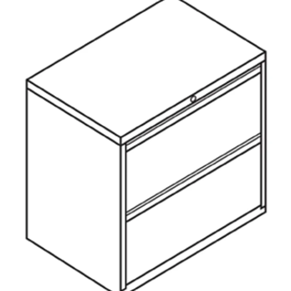 HON® 800 36"W x 19-1/4"D Lateral 2-Drawer File Cabinet With Lock, Putty
