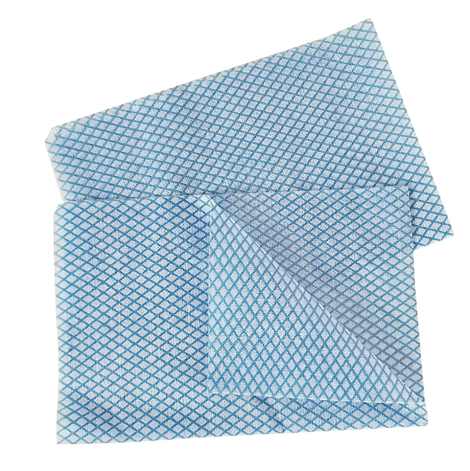 Hospeco SaniWorks® Choice Counter Towels, 12" x 21", Blue/White, Pack Of 200 Towels