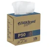 Hospeco TaskBrand P50 Premium Series Hydrospun Wipers, 9”H x 12-3/4”D, White, 176 Sheets Per Box, 10 Boxes Per Case