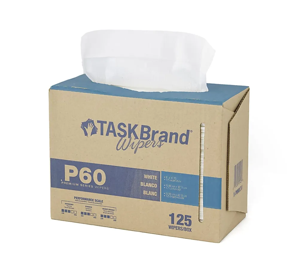 Hospeco TaskBrand P60 Premium Series Wiper, 9”H x 16-1/2”D, 1,250 Sheets Per Pack, Set Of 10 Packs