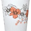 Hotel Emporium Floral Ripple Hot Cups, 16 Oz, 100% Recycled, White, Pack Of 500 Cups