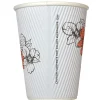Hotel Emporium Floral Ripple Hot Cups, 12 Oz, 100% Recycled, White, Pack Of 500 Cups