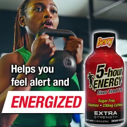 5-Hour Energy Extra-Strength Berry, 1.93 Oz, 12 Bottled Per Pack, Box Of 2 Packs