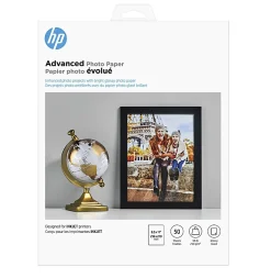 HP Advanced Photo Paper for Inkjet Printers, Glossy, Letter Size (8 1/2