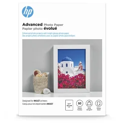 HP Advanced Photo Paper for Inkjet Printers, Glossy, 5