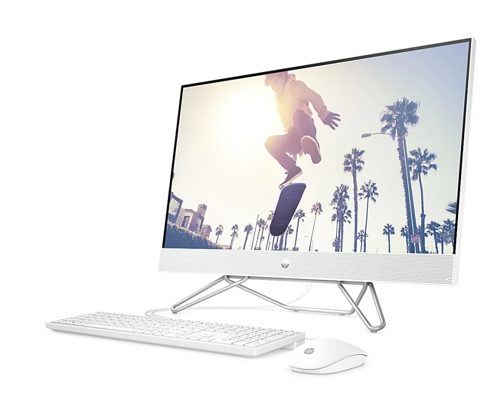HP 27-cb0026 All-In-One Desktop, 27" Screen, AMD Ryzen 5, 8GB Memory, 512GB Solid State Drive, Windows® 11, 1J7P9AA#ABA