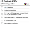 HP DeskJet 4255e Wireless All-in-One Color Inkjet Printer, Scanner, Copier, Best for home, 3 months of free Instant Ink, AI-enabled (588S6A)