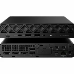 HP EliteDesk 8 G1a Desktop Computer, AMD Ryzen 5 220, 16 GB, 256 GB PCI Express NVMe SSD, Mini PC, Jack Black, D32NPATABA