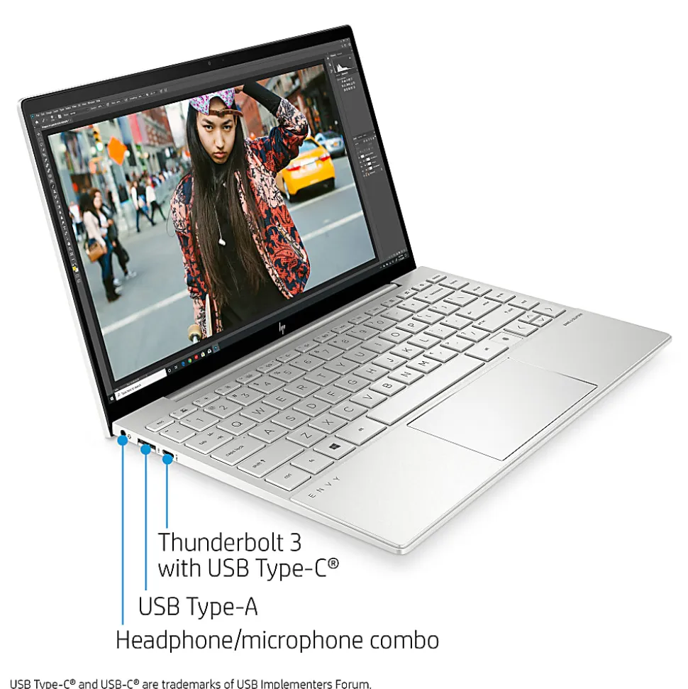 HP ENVY 13-ba0025od Laptop, 13.3" Screen, Intel® Core™ i5, 8GB Memory, 256GB Solid State Drive, Wi-Fi 6, Windows® 10 Pro, 9ZH58UA#ABA