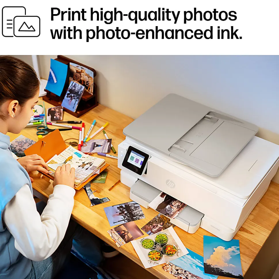 HP Envy Photo 7975 Wireless Color Inkjet Photo Printer, Print, scan, copy, Duplex printing best for home, 3 months of free Instant Ink, AI-enabled