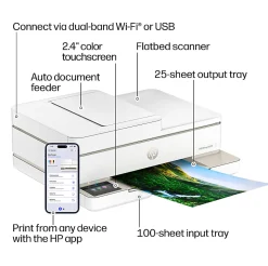 HP Envy 6555 Wireless All-in-One Color Inkjet Printer, Print/Scan/Copy, Duplex Printing, 3 Months of free Instant Ink