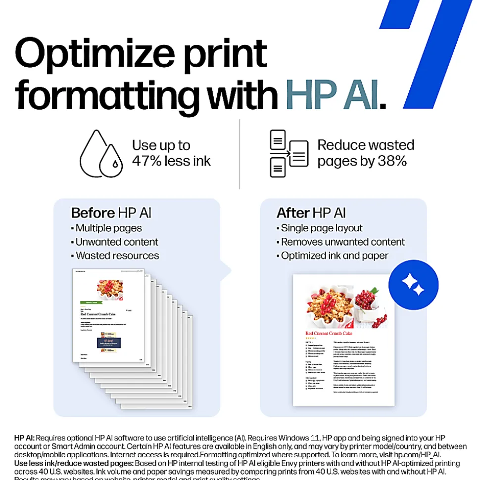 HP Envy 6555 Wireless All-in-One Color Inkjet Printer, Print/Scan/Copy, Duplex Printing, 3 Months of free Instant Ink