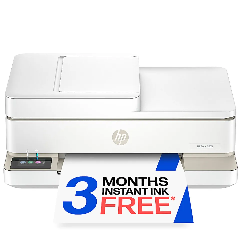 HP Envy 6555 Wireless All-in-One Color Inkjet Printer, Print/Scan/Copy, Duplex Printing, 3 Months of free Instant Ink