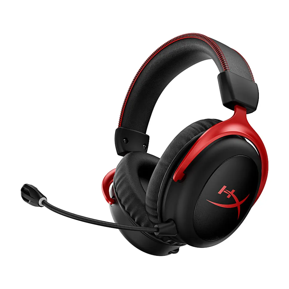 HP HyperX Cloud II Wireless Gaming Headset, Black/Red, 4P5K4AA