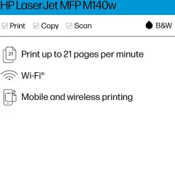HP LaserJet MFP M140w Wireless Laser All-In-One Monochrome Printer (7MD72F)