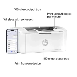 HP LaserJet M110w Wireless Printer, Print, Fast speeds, Easy setup, Mobile printing, Best for home office and small business, AI-enabled