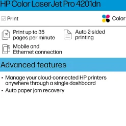 HP LaserJet Pro 4201dn Laser Color Printer (4RA85F)