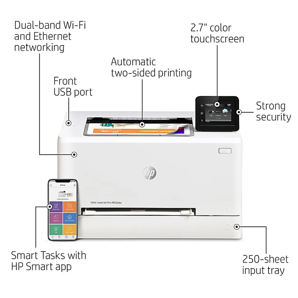 HP LaserJet Pro M255dw Wireless Laser Color Printer