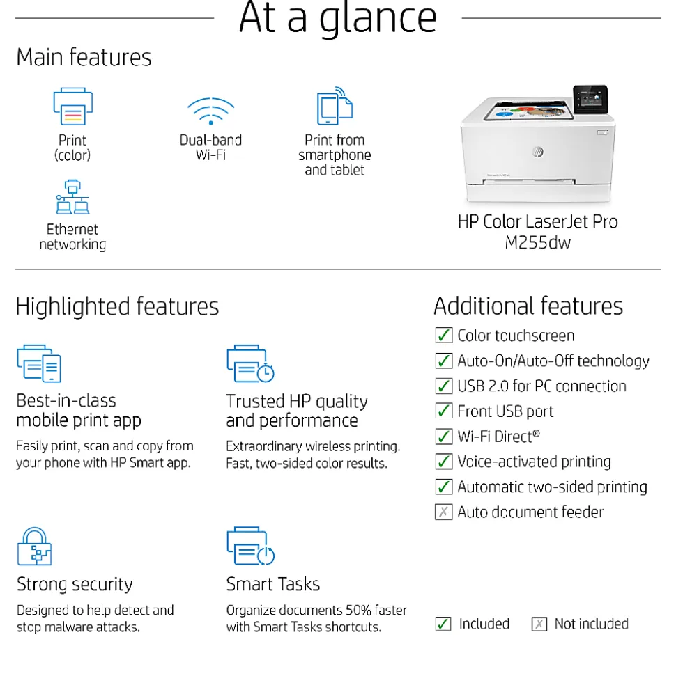 HP LaserJet Pro M255dw Wireless Laser Color Printer