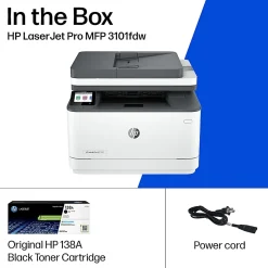 HP LaserJet Pro MFP 3101fdw Wireless Printer, Print, scan, copy, fax, Fast speeds, Easy setup, Mobile printing, Best for office, AI-enabled