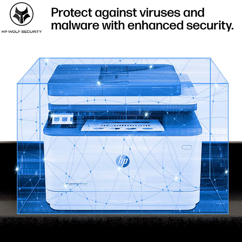 HP LaserJet Pro MFP 3101fdw Wireless Printer, Print, scan, copy, fax, Fast speeds, Easy setup, Mobile printing, Best for office, AI-enabled