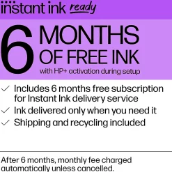 HP OfficeJet 8015e Wireless All-in-One Printer with 6 Months of Free Instant Ink with HP+ (228F5A)