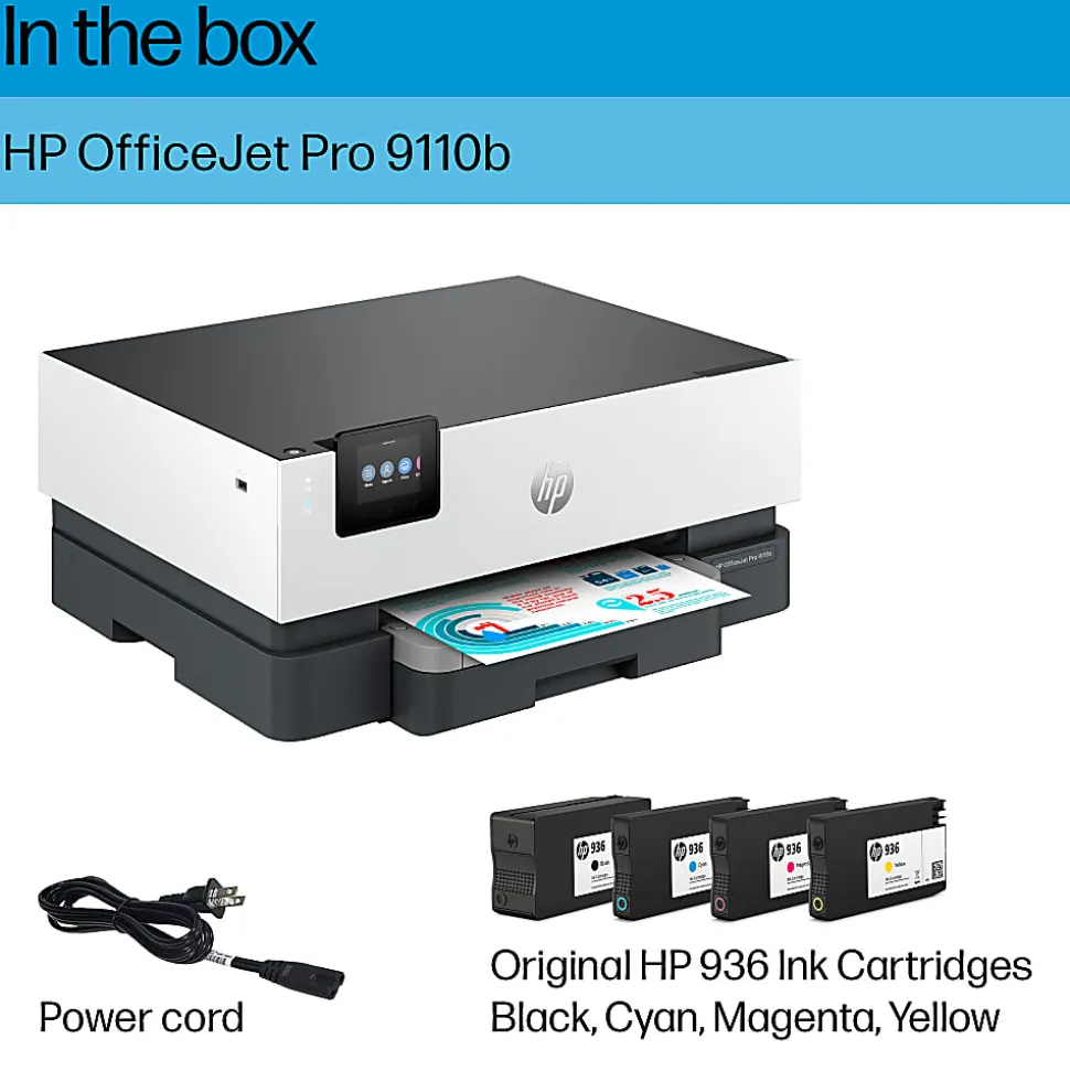 HP OfficeJet Pro 9110b Wireless Printer with 3 Months of Free Instant Ink with HP+ (5A0S1A)