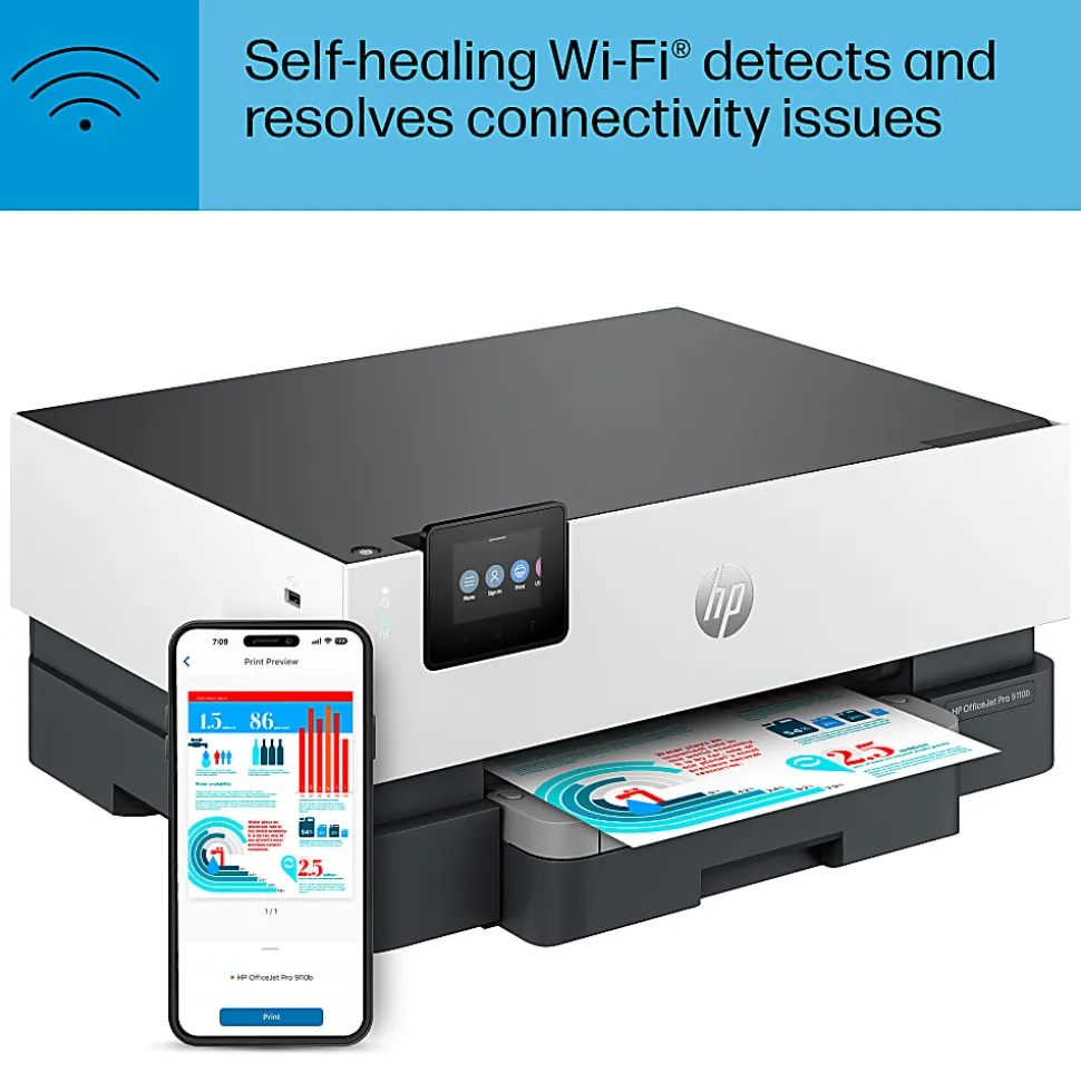 HP OfficeJet Pro 9110b Wireless Printer with 3 Months of Free Instant Ink with HP+ (5A0S1A)