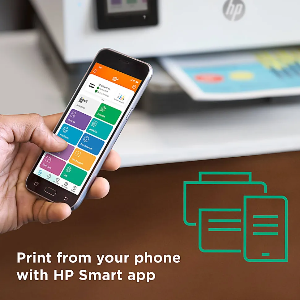 HP OfficeJet Pro 8035e Wireless Inkjet All-In-One Color Printer (Basalt) With HP+ (1L0H6A)