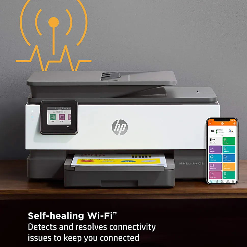 HP OfficeJet Pro 8035e Wireless Inkjet All-In-One Color Printer (Basalt) With HP+ (1L0H6A)