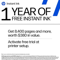HP OfficeJet Pro 8139 Wireless All-in-One Color Inkjet Printer, print, scan, copy, fax, ADF, Duplex printing, 1 year of free Instant Ink, AI-Capable