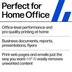 HP OfficeJet Pro 8139 Wireless All-in-One Color Inkjet Printer, print, scan, copy, fax, ADF, Duplex printing, 1 year of free Instant Ink, AI-Capable