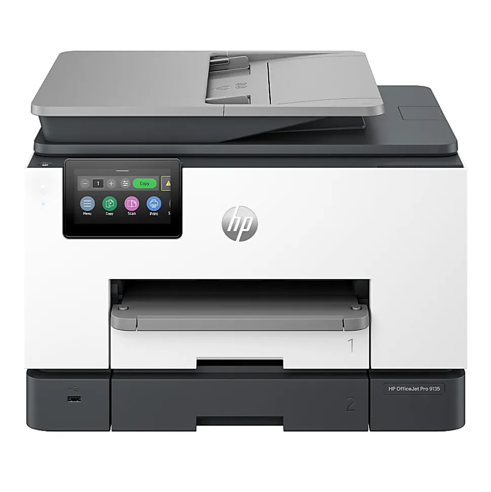 HP OfficeJet Pro 9135 Wireless All-in-One Color Inkjet Printer, print, scan, copy, fax, ADF, Duplex print/scan, 3 months free Instant Ink, AI-capable