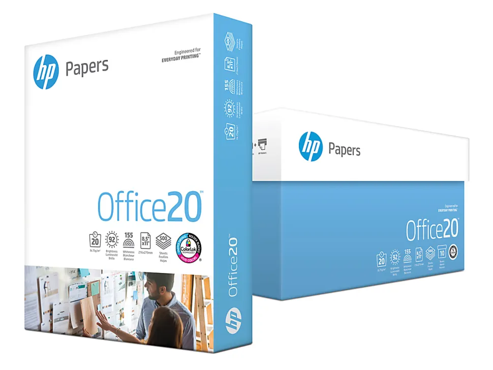 HP Office Ultra White Paper, Letter Size (8 1/2" x 11"), 20 Lb, Ream Of 500 Sheets