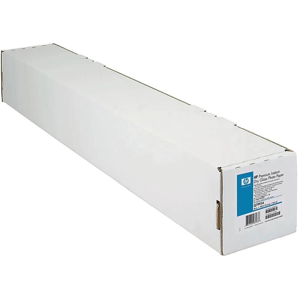 HP Premium Instant-Dry Gloss Photo Paper, 36" x 100', 180 Lb
