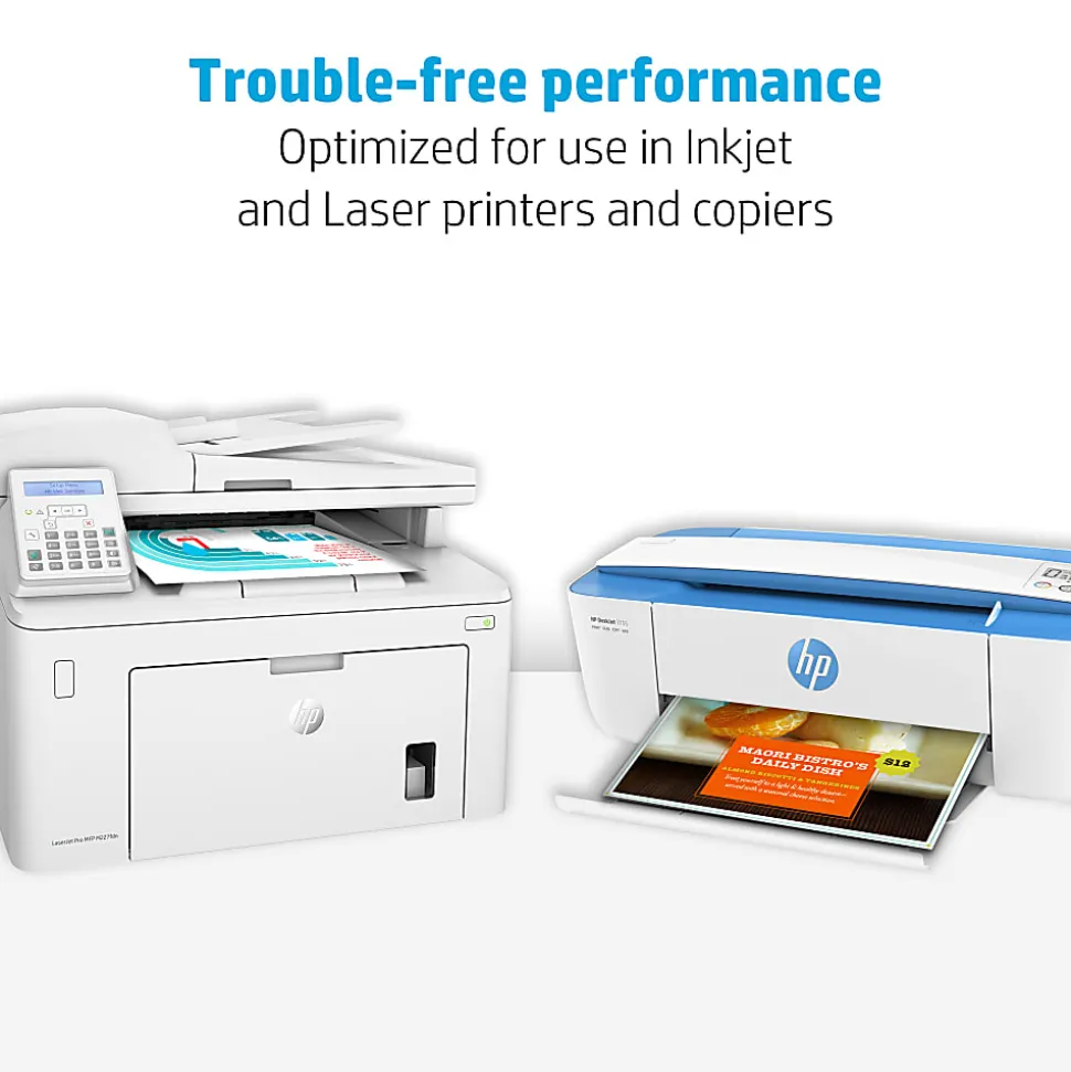 HP Premium32 Laser Paper, 1 Ream, Smooth, White, Letter Size (8 1/2" x 11"), Ream Of 500 Sheets, 32 Lb, 100 Brightness